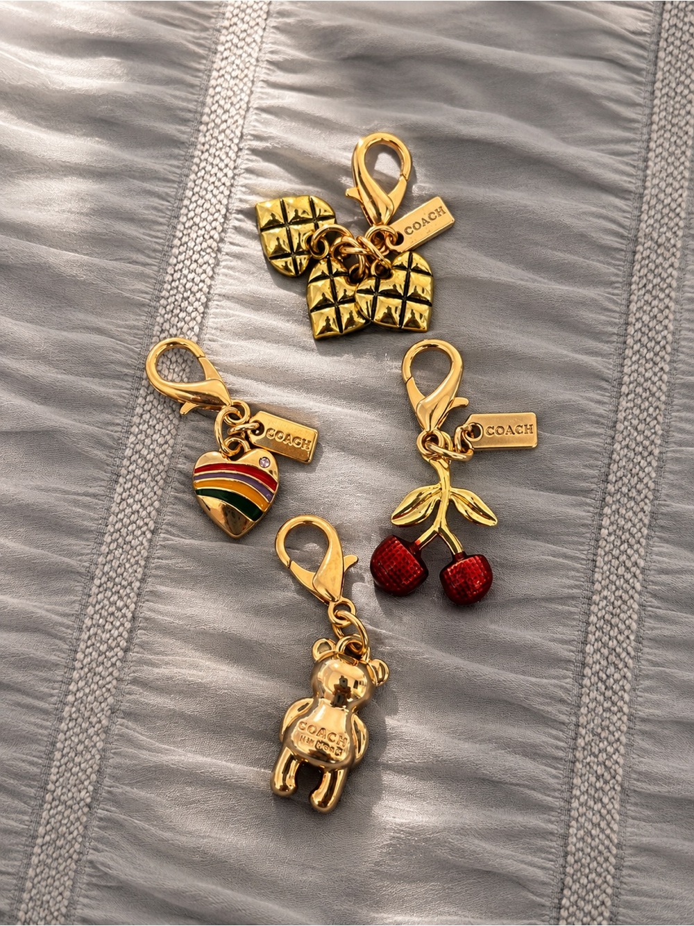 Lot of Authentic Repurposed Coach Mini Charms Keychains